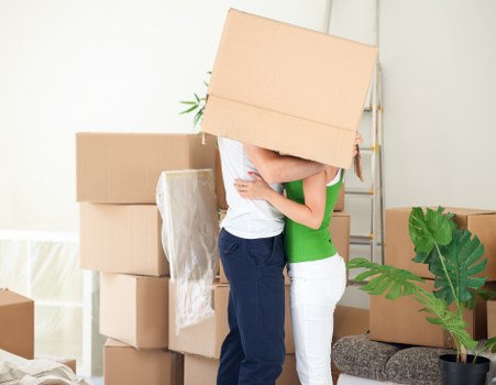 Furniture being carefully loaded for a house move in Walthamstow