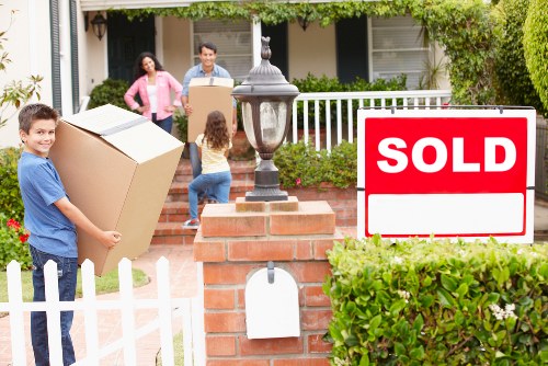 Packed boxes and furniture ready for a home move
